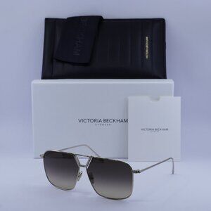 Victoria Beckham VB204S 702 Square Sunglasses – Gold/Brown Gradient